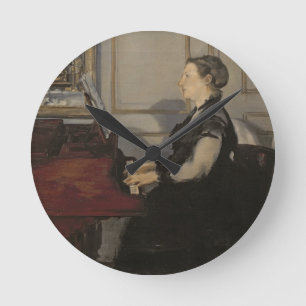 Manet Madame Manet at the Piano, 1868 Round Clock