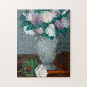 Manet Peonies Possibly Pink Bouquet Flowers in a V Jigsaw Puzzle
