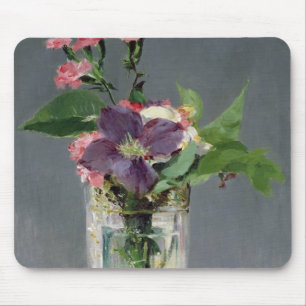 Manet Pinks and Clematis in a Crystal Vase, 1882 Mouse Mat