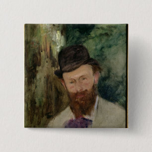 Manet Portrait of Edouard Manet c.1880 15 Cm Square Badge