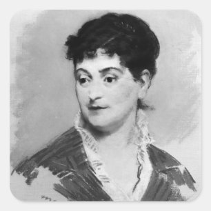 Manet   Portrait of Madame Emile Zola, 1874 Square Sticker