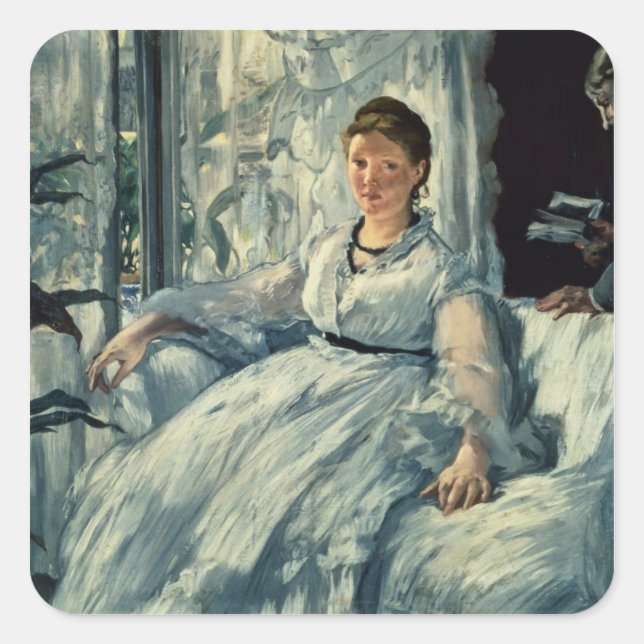 Manet | Reading, 1865 Square Sticker (Front)