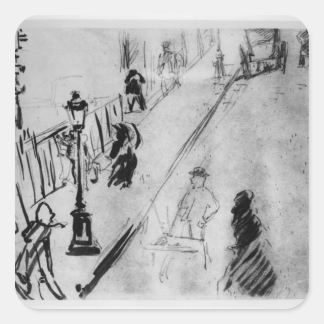 Manet | Rue Mosnier, c.1878 Square Sticker (Front)