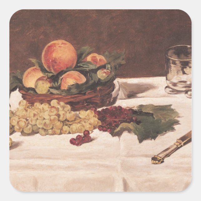 Manet | Still Life: Fruit on a Table, 1864 Square Sticker (Front)