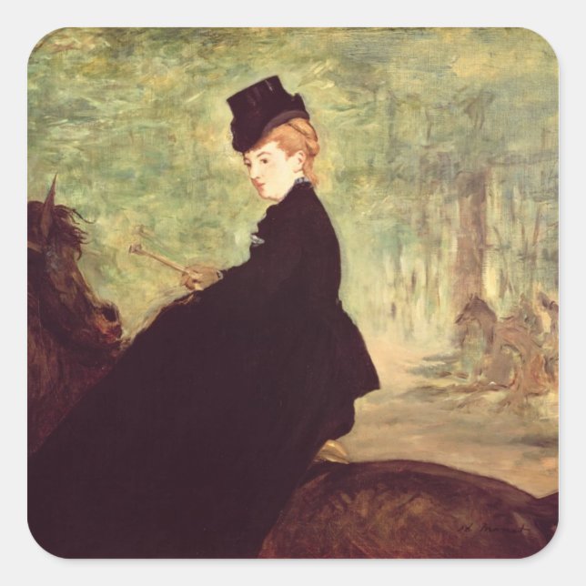 Manet | The Horsewoman, 1875 Square Sticker (Front)