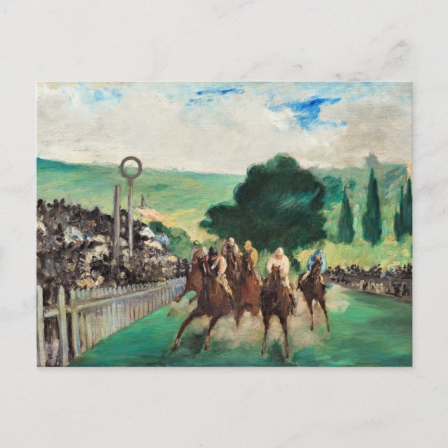 Manet - The Races at Longchamp Postcard (Front)
