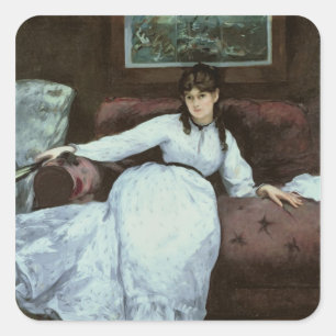 Manet The Rest, portrait of Berthe Morisot Square Sticker