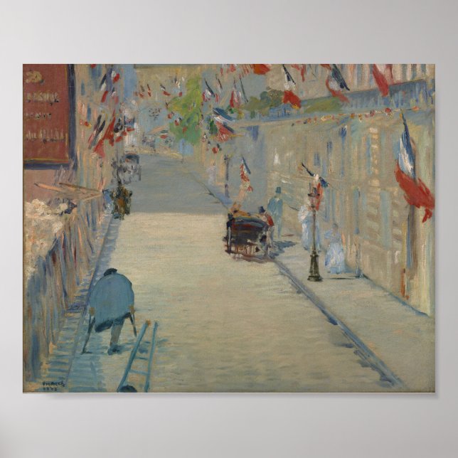 Manet - The Rue Mosnier with Flags (1878) Poster (Front)