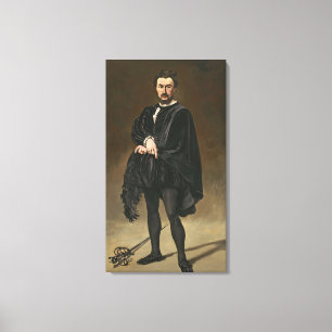 Manet   The Tragedian Actor (Rouviere as Hamlet) Canvas Print