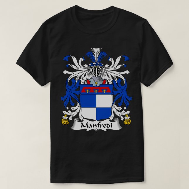 Manfredi Coat of Arms Family Crest  T-Shirt (Design Front)