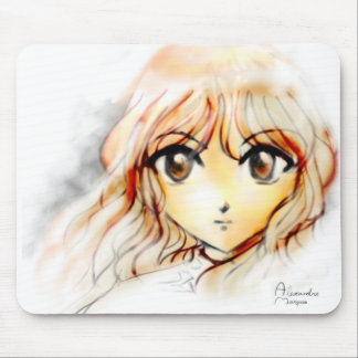 Manga Anime Girl sketch big eyes kawaii cute Mouse Mat