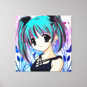 Manga Anime Girl  Wrapped Canvas