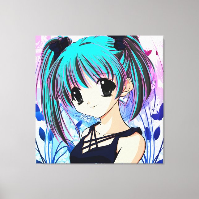 Manga Anime Girl  Wrapped Canvas (Front)