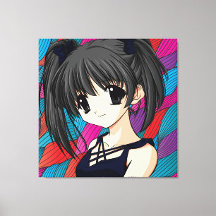 Manga Anime Girl  Wrapped Canvas