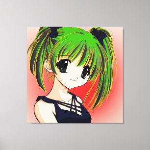 Manga Anime Girl  Wrapped Canvas