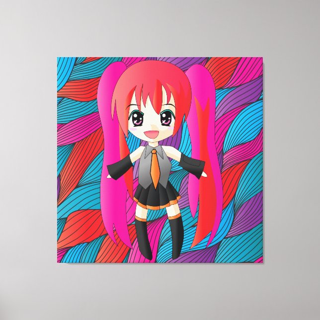 Manga Anime Girl  Wrapped Canvas (Front)