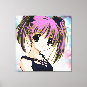 Manga Anime Girl  Wrapped Canvas