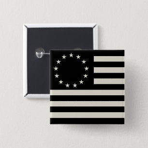 Manga, Betsy Ross Flag or Circle American Flag 15 Cm Square Badge