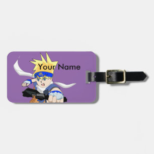 Manga Boy Luggage Tag, Customisable Luggage Tag