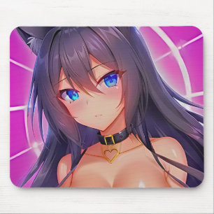 Manga Cat Girl "Eyes on you" Mouse Mat