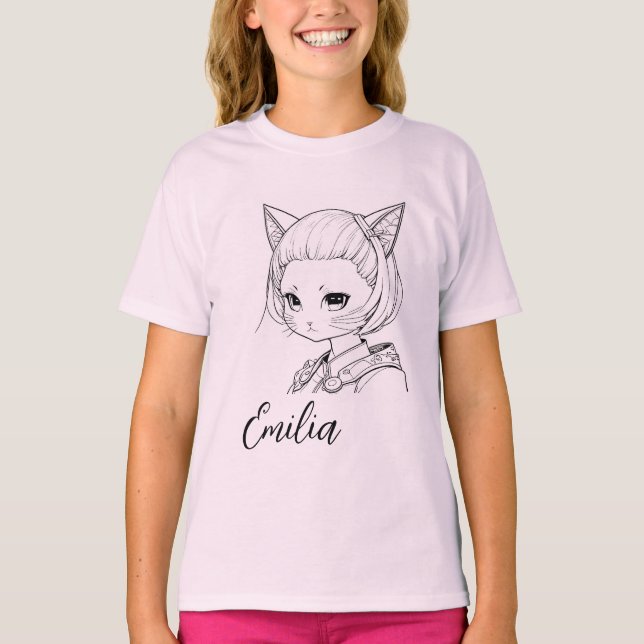 Manga Catgirl T-Shirt (Front)