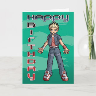 Manga Dude Birthday Card