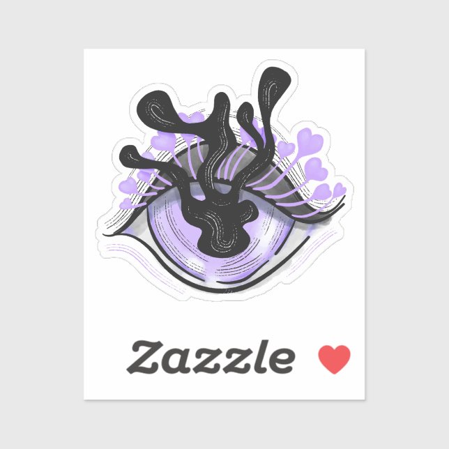 Manga Eye Goth Creepy Weird Purple Horror Anime (Sheet)