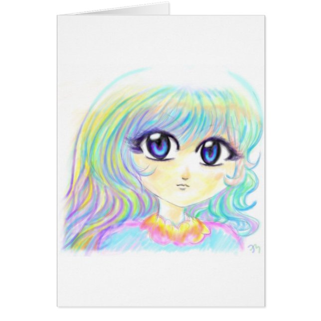Manga Fairy Girl Anime Colourful Rainbow Magic (Front)