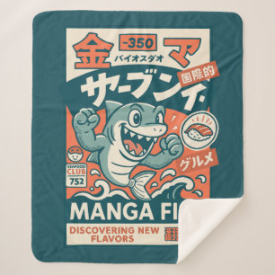 Manga Fish Sherpa Blanket