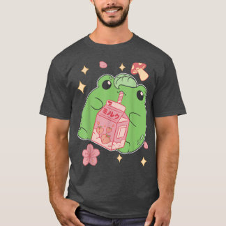 Manga Frog Anime Milk Drink Peach Sweet Japan Grap T-Shirt