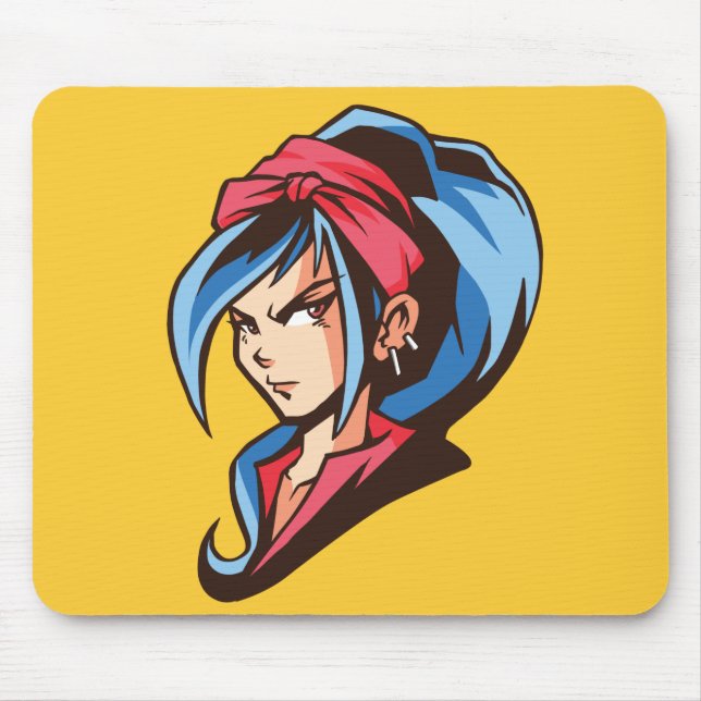 Manga Girl Mouse Mat (Front)