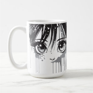 Manga Girl with Paint-Drenched Gaze Coffee Mug