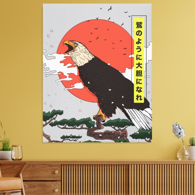 Manga Golden Eagle Canvas Print (Insitu(LivingRoom))