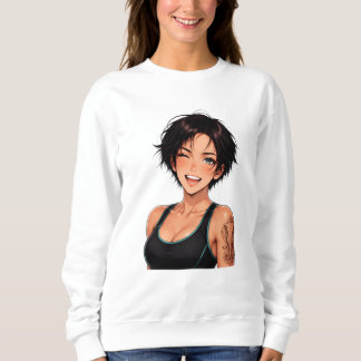 Manga Gym Girl Workout Fitness T-Shirt Sweatshirt