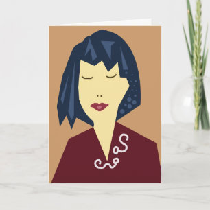 Manga hair birthday girl card