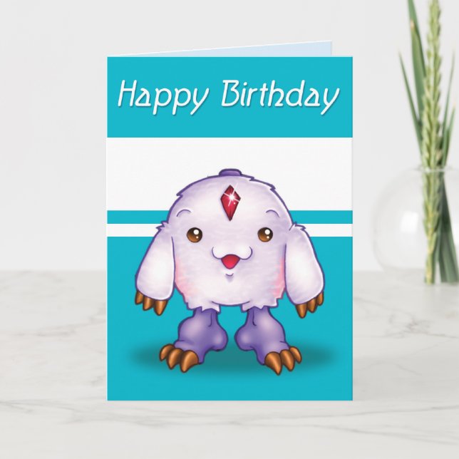 Manga Monster Happy Birthday Card (Front)