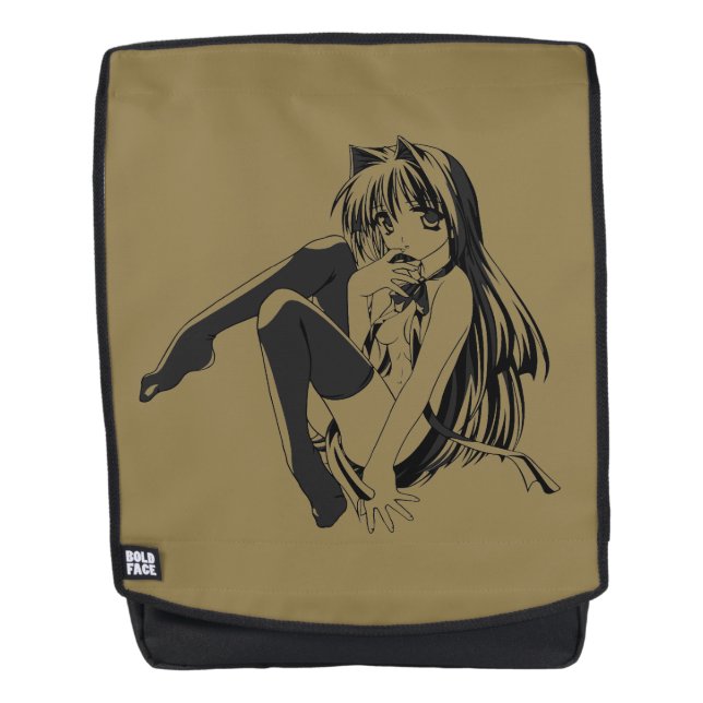 Manga, Neko Catgirl Furry Kawaii Loli  Backpack (Front)