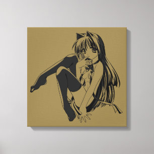 Manga, Neko Catgirl Furry Kawaii Loli Canvas Print