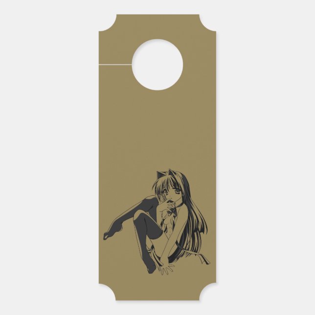 Manga, Neko Catgirl Furry Kawaii Loli  Door Hanger (Front)