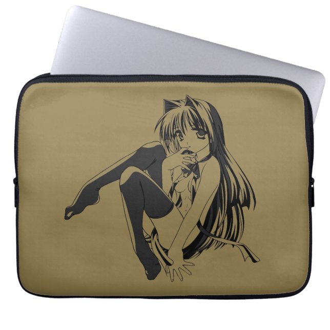 Manga, Neko Catgirl Furry Kawaii Loli  Laptop Sleeve (Front)
