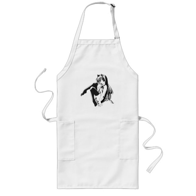 Manga, Neko Catgirl Furry Kawaii Loli  Long Apron (Front)