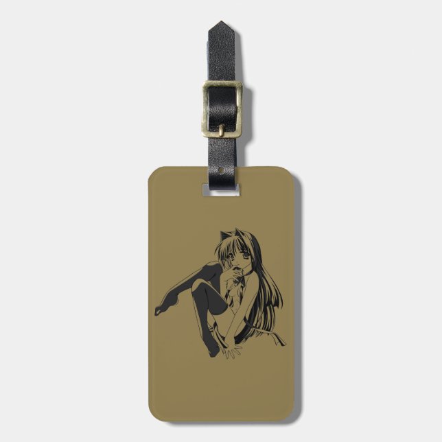 Manga, Neko Catgirl Furry Kawaii Loli  Luggage Tag (Front Vertical)