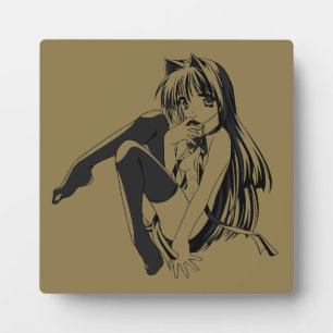 Manga, Neko Catgirl Furry Kawaii Loli  Plaque