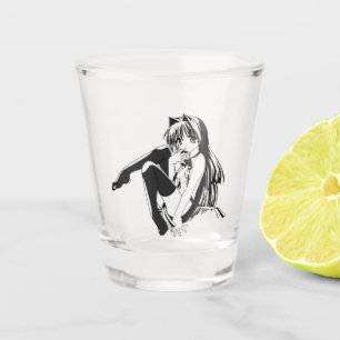 Manga, Neko Catgirl Furry Kawaii Loli  Shot Glass