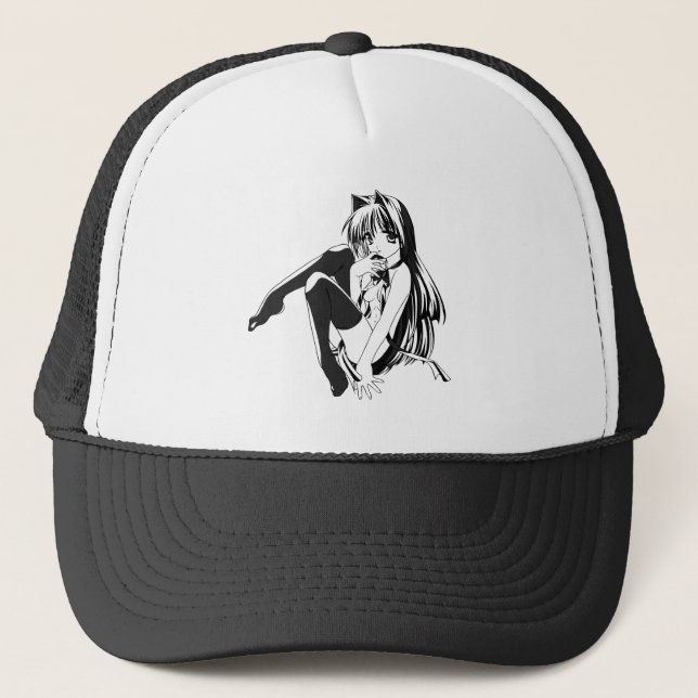 Manga, Neko Catgirl Furry Kawaii Loli  Trucker Hat (Front)