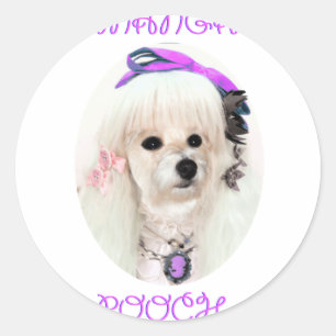 manga pooch classic round sticker