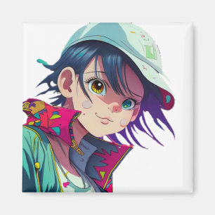 manga pop art lovers pop lovers cartoon magnet