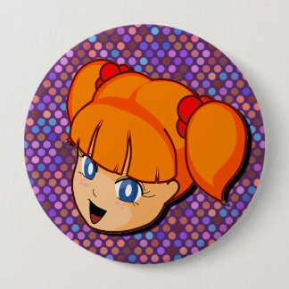 Manga Red Girl 10 Cm Round Badge