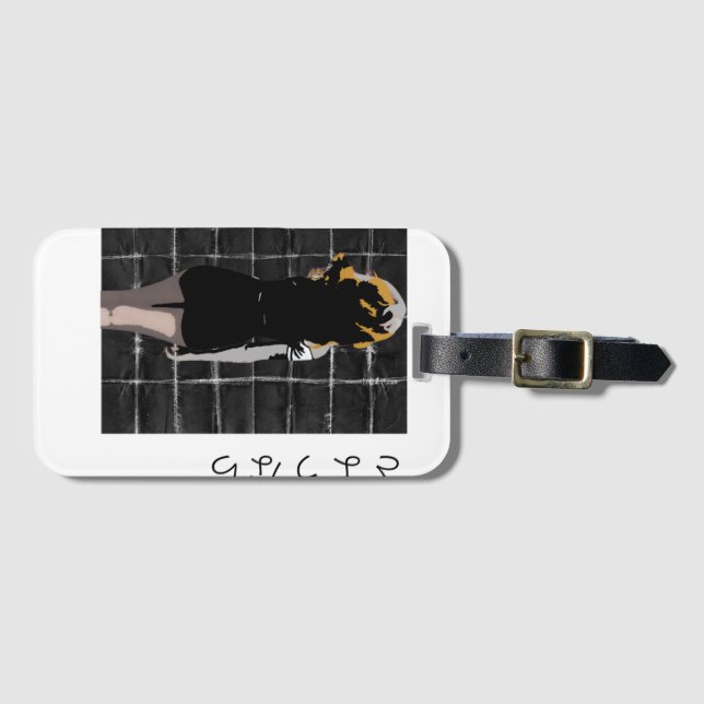 Manga-shaped design with word goodbye in Japanese Luggage Tag (Front Horizontal)