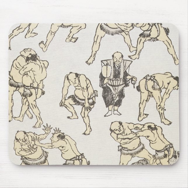 Manga: studies of gestures and postures of wrestle mouse mat (Front)